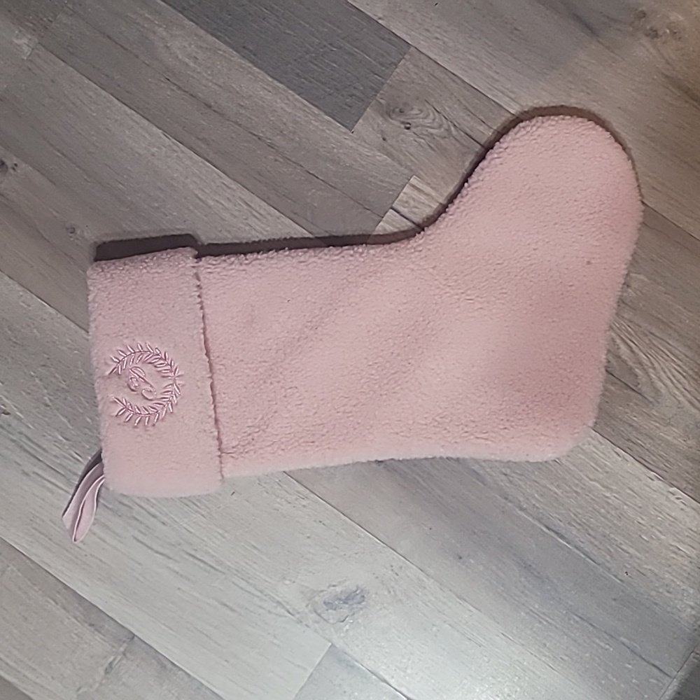 Victoria Secret Plush Pink Sherpa Holiday Stocking - Cozy Home Accent - Picture 2 of 4